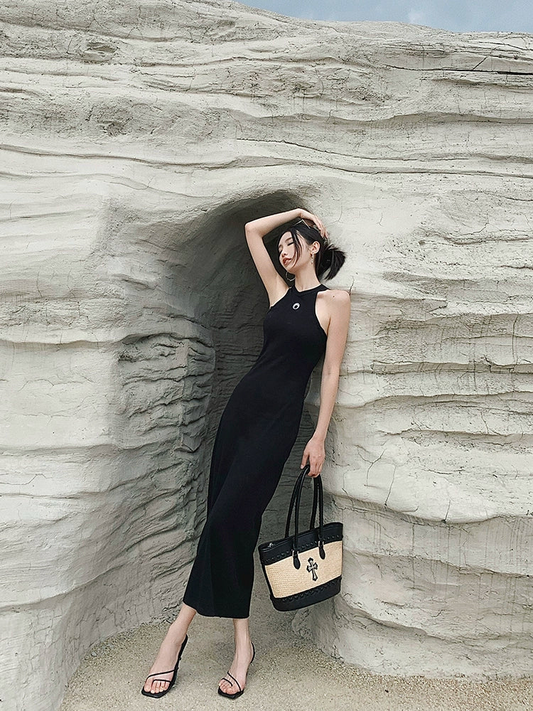Ziqing Summer Sheath Slim Fit Long Sleeveless Dress